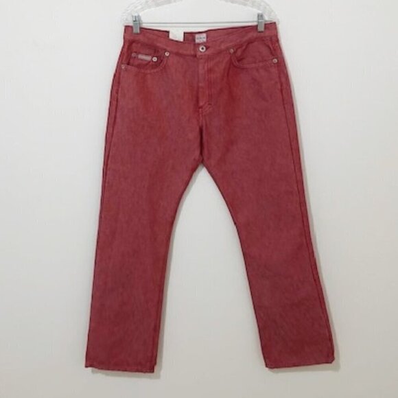 Calvin Klein Metal Denim Red Boot Cut Jeans Women's Juniors Size 11 NWT - Picture 1 of 6